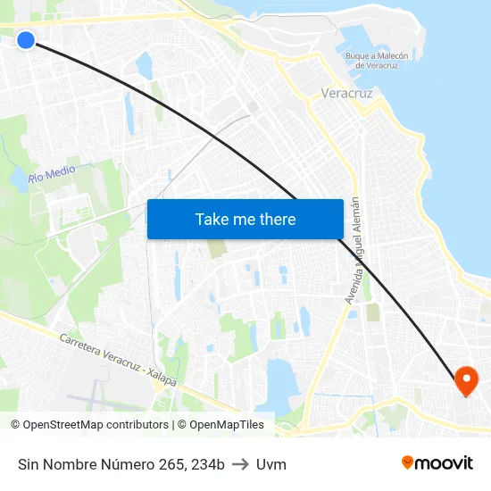 Sin Nombre Número 265, 234b to Uvm map
