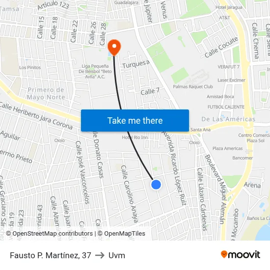 Fausto P. Martínez, 37 to Uvm map