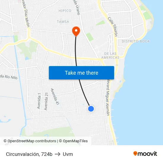 Circunvalación, 724b to Uvm map