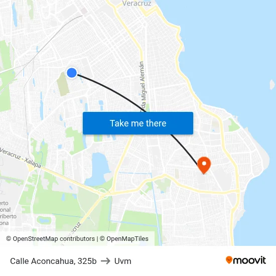 Calle Aconcahua, 325b to Uvm map