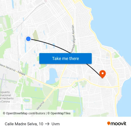 Calle Madre Selva, 10 to Uvm map