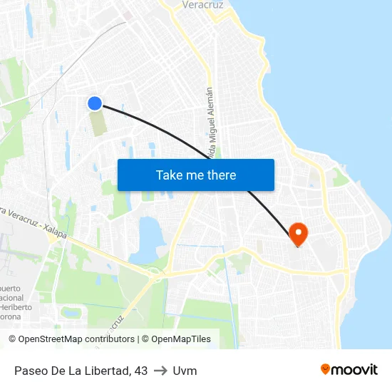 Paseo De La Libertad, 43 to Uvm map