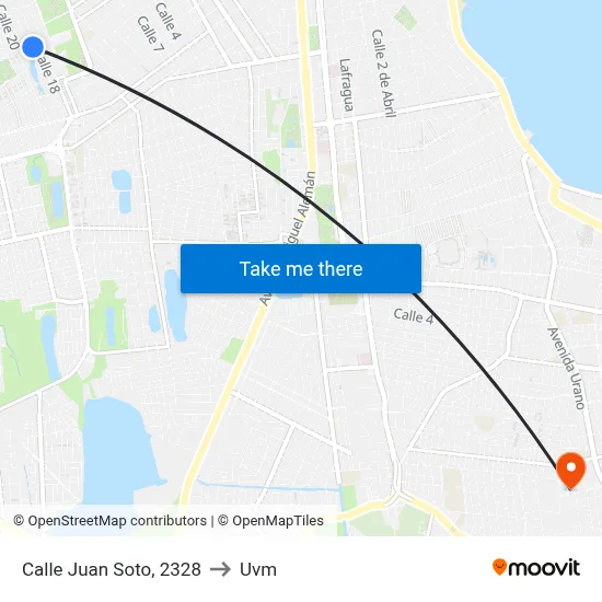 Calle Juan Soto, 2328 to Uvm map