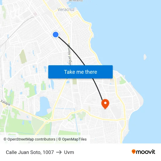 Calle Juan Soto, 1007 to Uvm map