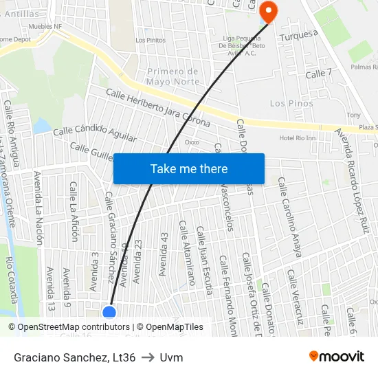 Graciano Sanchez, Lt36 to Uvm map