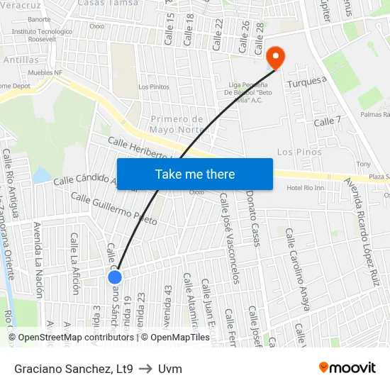 Graciano Sanchez, Lt9 to Uvm map