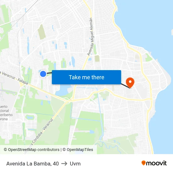 Avenida La Bamba, 40 to Uvm map