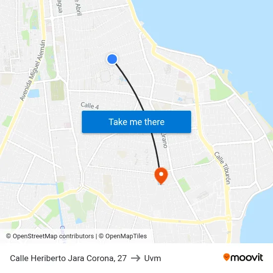Calle Heriberto Jara Corona, 27 to Uvm map