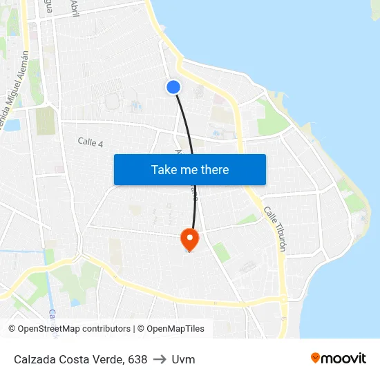 Calzada Costa Verde, 638 to Uvm map