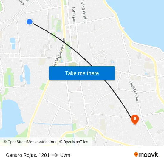 Genaro Rojas, 1201 to Uvm map