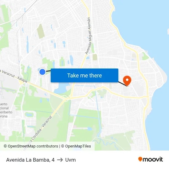 Avenida La Bamba, 4 to Uvm map