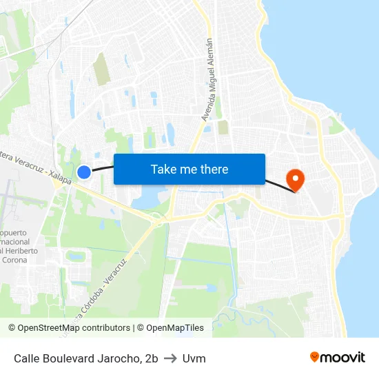 Calle Boulevard Jarocho, 2b to Uvm map