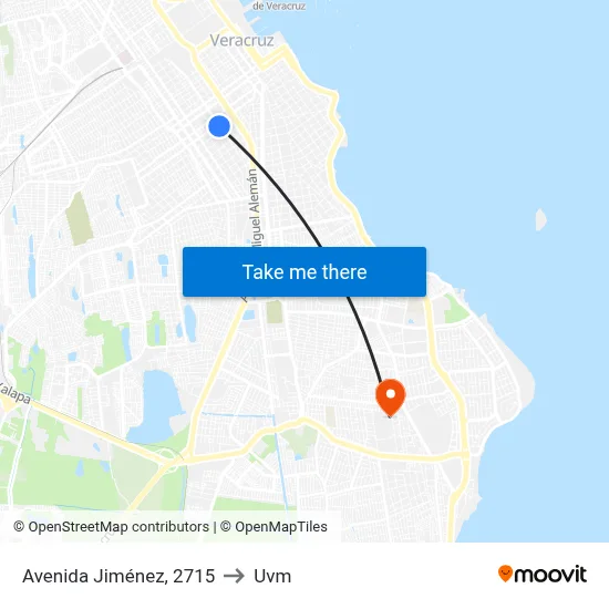 Avenida Jiménez, 2715 to Uvm map
