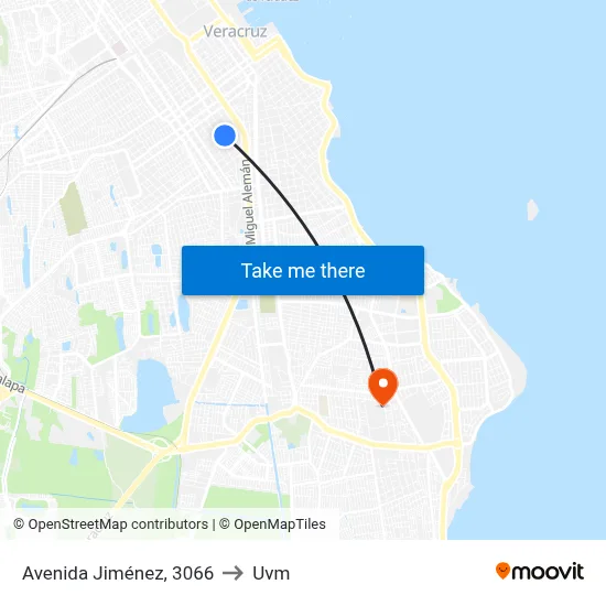 Avenida Jiménez, 3066 to Uvm map