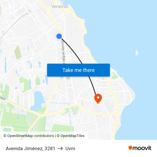 Avenida Jiménez, 3281 to Uvm map