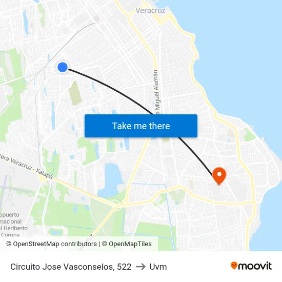Circuito Jose Vasconselos, 522 to Uvm map