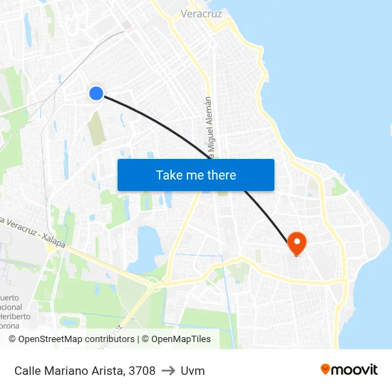 Calle Mariano Arista, 3708 to Uvm map