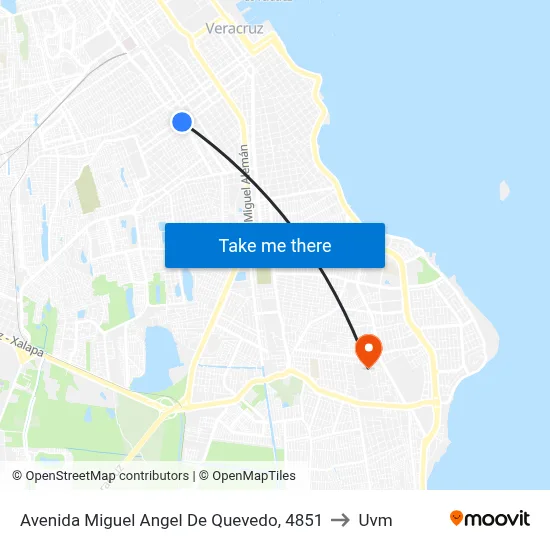 Avenida Miguel Angel De Quevedo, 4851 to Uvm map