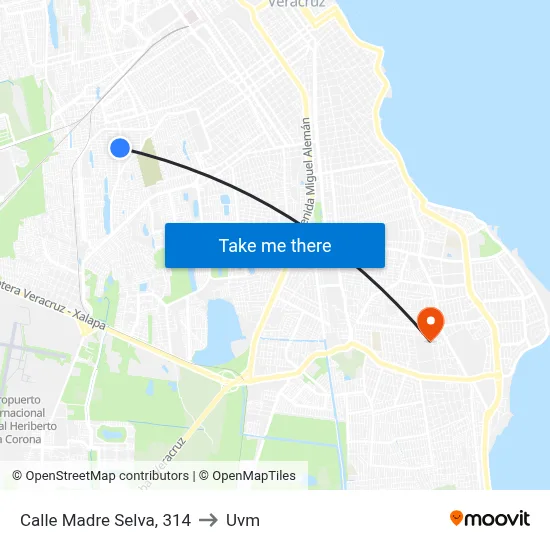 Calle Madre Selva, 314 to Uvm map