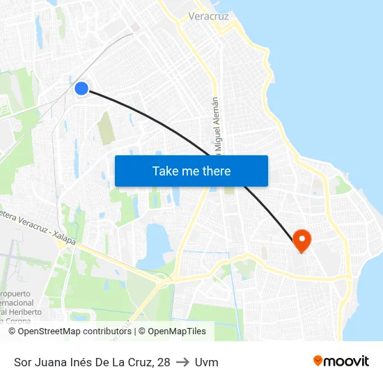 Sor Juana Inés De La Cruz, 28 to Uvm map