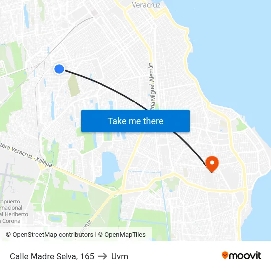 Calle Madre Selva, 165 to Uvm map