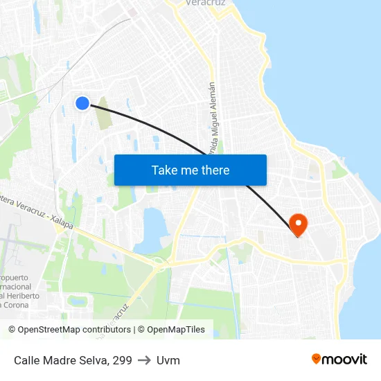 Calle Madre Selva, 299 to Uvm map