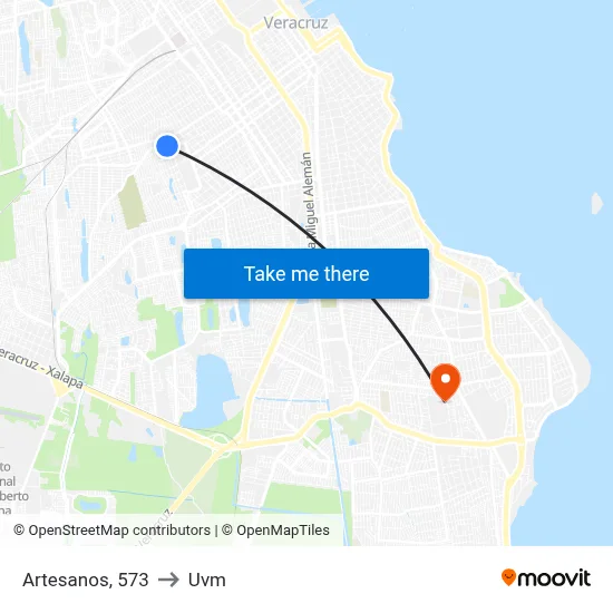 Artesanos, 573 to Uvm map