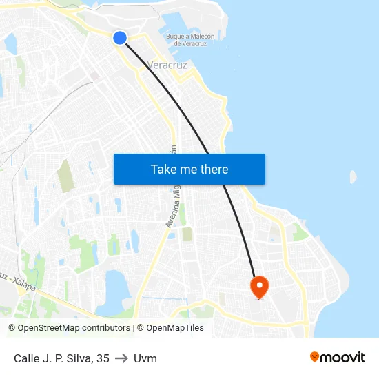 Calle J. P. Silva, 35 to Uvm map