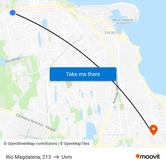 Río Magdalena, 213 to Uvm map