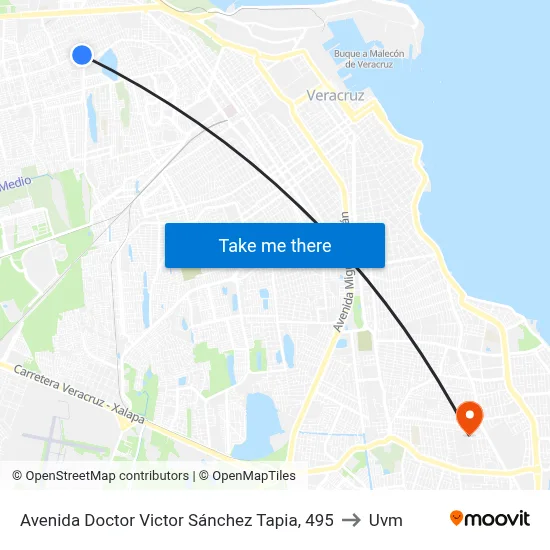 Avenida Doctor Victor Sánchez Tapia, 495 to Uvm map