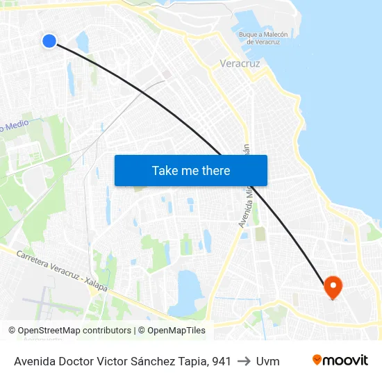 Avenida Doctor Victor Sánchez Tapia, 941 to Uvm map