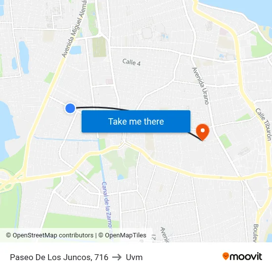 Paseo De Los Juncos, 716 to Uvm map