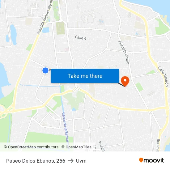 Paseo Delos Ebanos, 256 to Uvm map