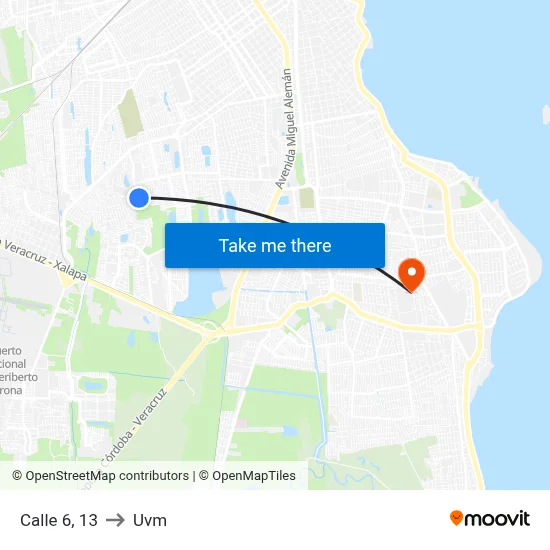 Calle 6, 13 to Uvm map