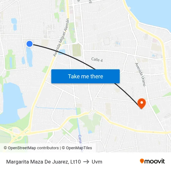Margarita Maza De Juarez, Lt10 to Uvm map