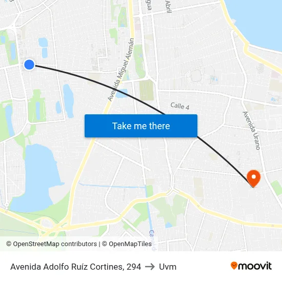 Avenida Adolfo Ruíz Cortines, 294 to Uvm map