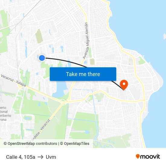 Calle 4, 105a to Uvm map