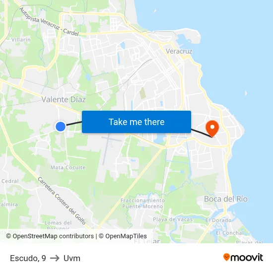 Escudo, 9 to Uvm map
