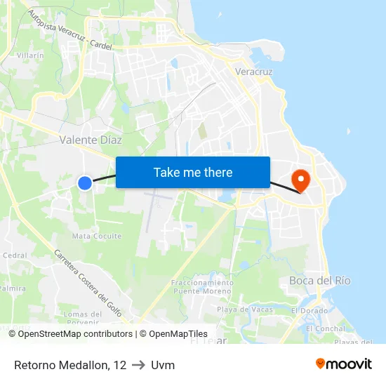 Retorno Medallon, 12 to Uvm map