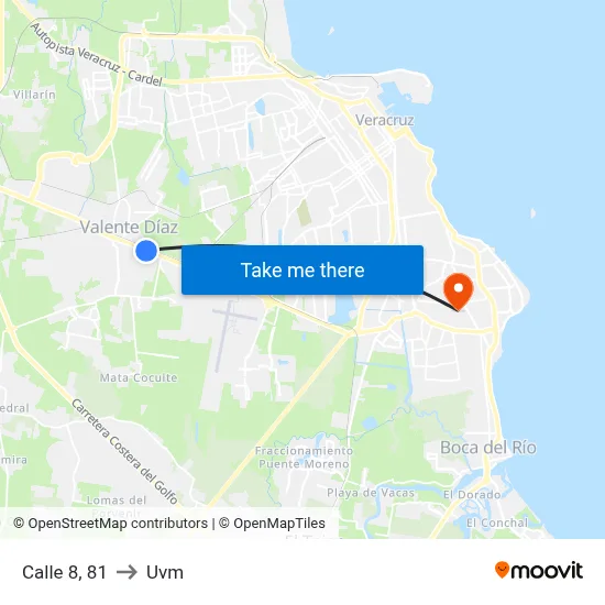 Calle 8, 81 to Uvm map