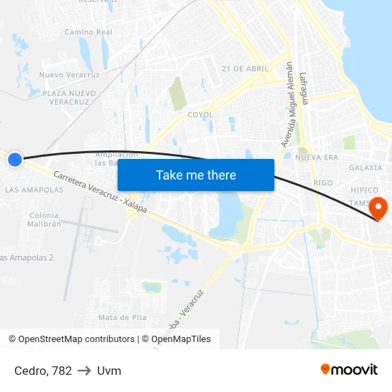 Cedro, 782 to Uvm map