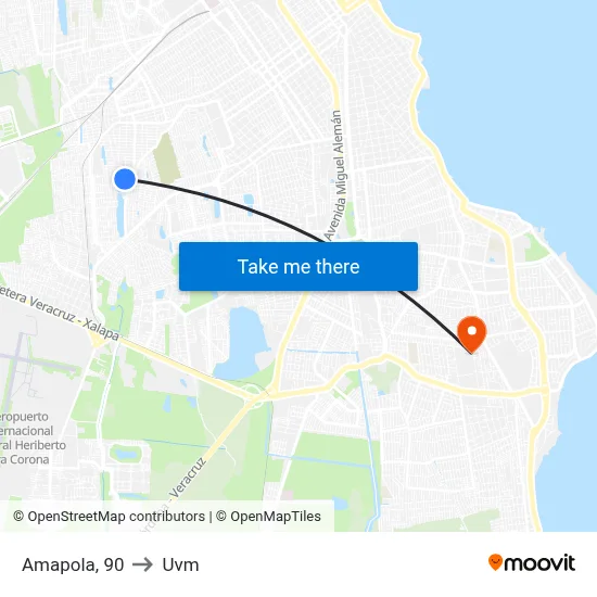 Amapola, 90 to Uvm map
