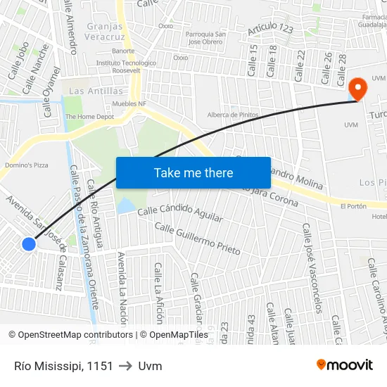 Río Misissipi, 1151 to Uvm map