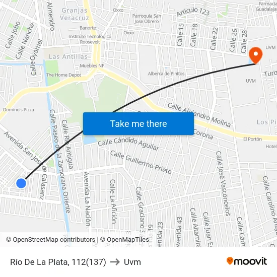 Río De La Plata, 112(137) to Uvm map