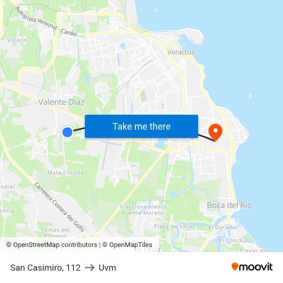 San Casimiro, 112 to Uvm map