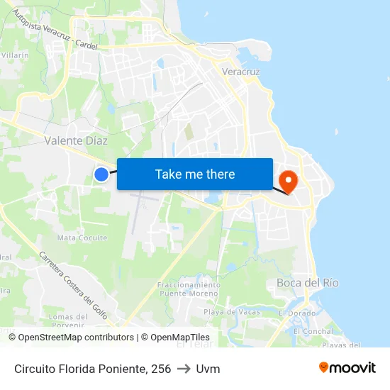 Circuito Florida Poniente, 256 to Uvm map