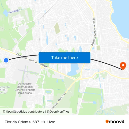 Florida Oriente, 687 to Uvm map