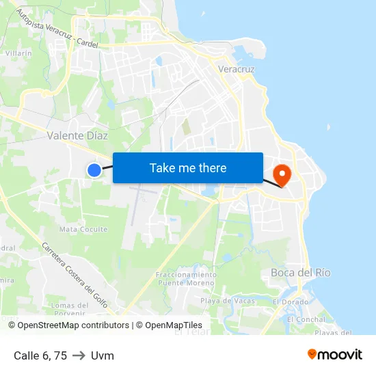 Calle 6, 75 to Uvm map