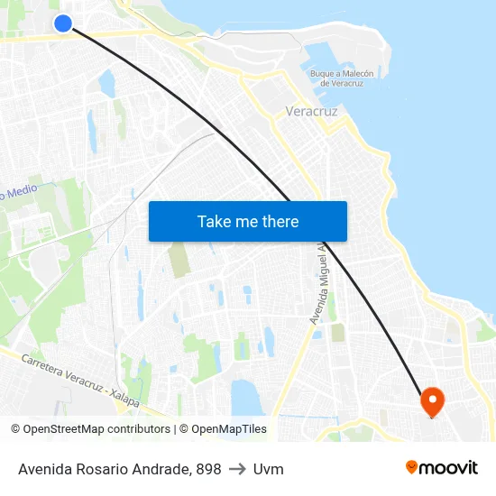 Avenida Rosario Andrade, 898 to Uvm map