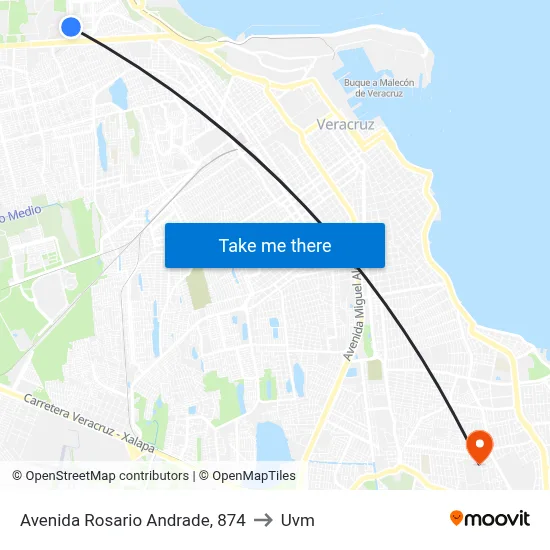 Avenida Rosario Andrade, 874 to Uvm map